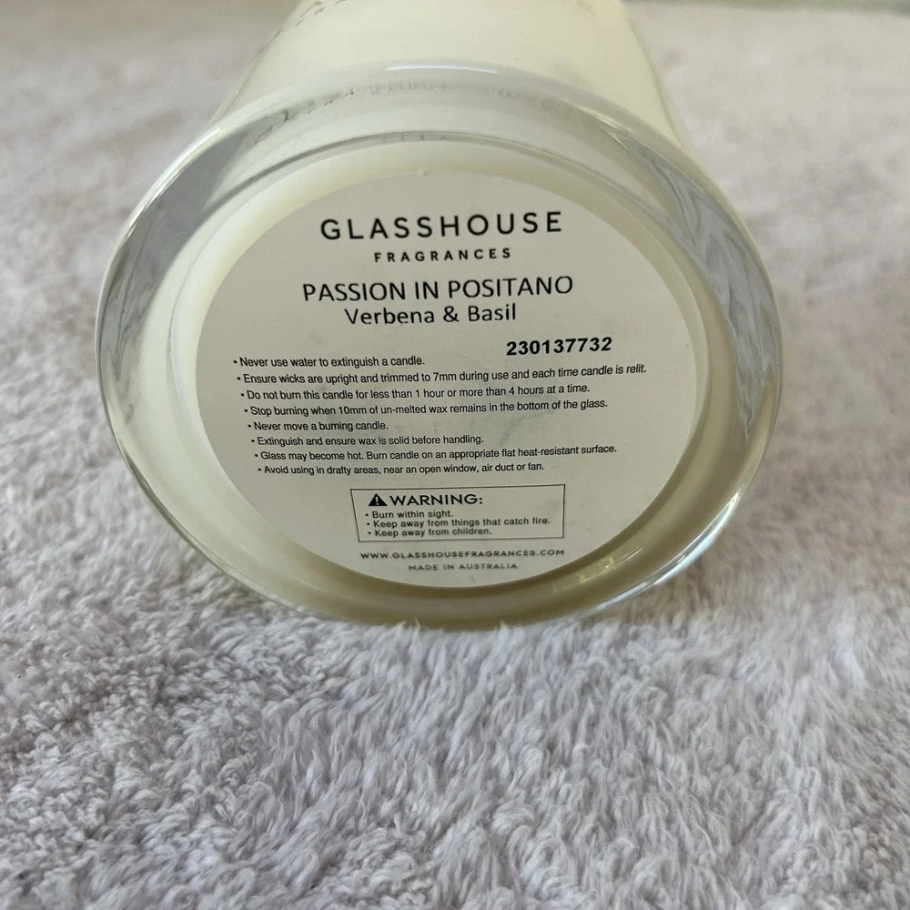Glasshouse Fragrances Passion In Positano‎ Candle 13.4 Oz 380g Verbena & Basil
